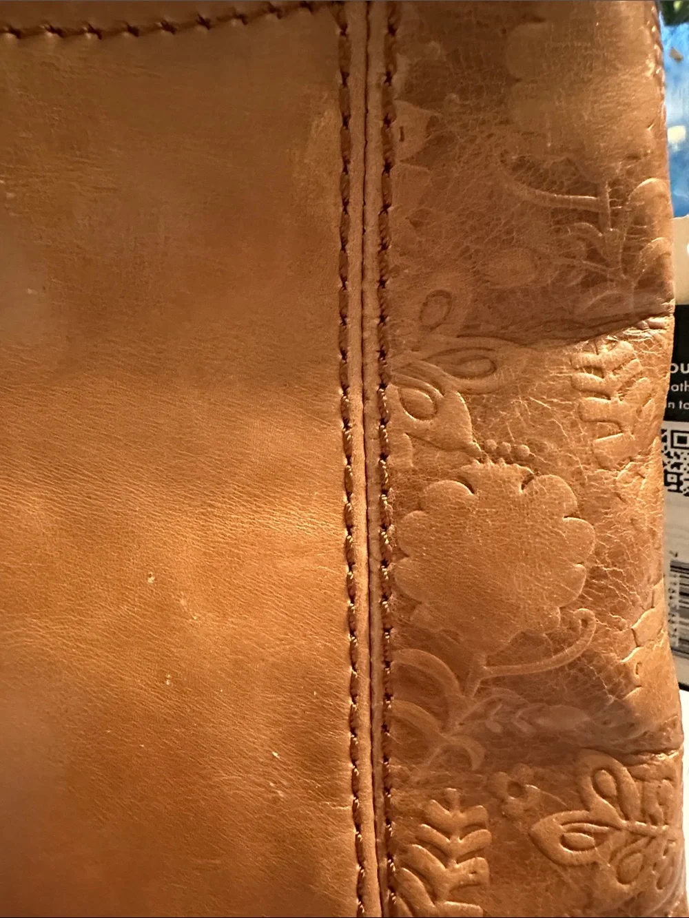 NWT The Sak Tan Leather Embossed Crossbody Bag - Picture 3 of 8